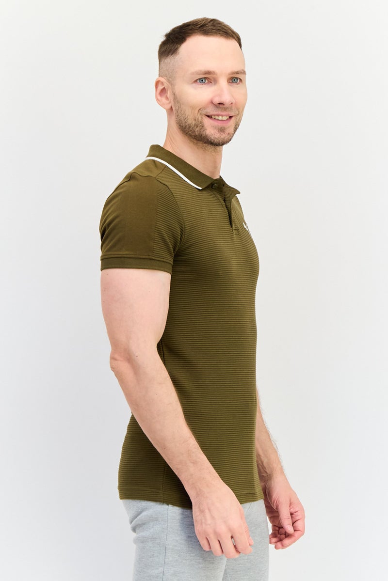 PUMA Men Sportswear Fit Short Sleeve Outdoor Polo, Olive - Image 4